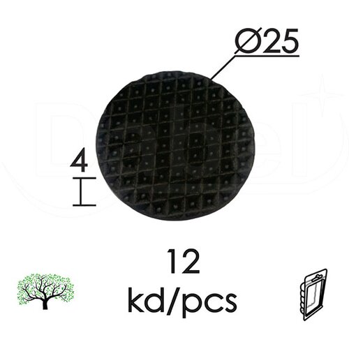 Dabel podloška samolepljiva za nameštaj FK02 crna FI25mm (12kom) DPZ (0218049) Slike