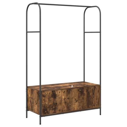 vidaXL Garderobna omara z policami Dimljen hrast 100x44x160 cm Cene