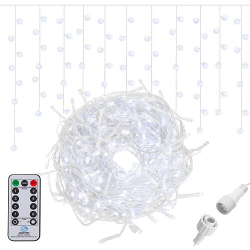  Božićna LED zavjesa s daljinskim upravljačem 500 LED &amp;ndash; hladno bijela Slike