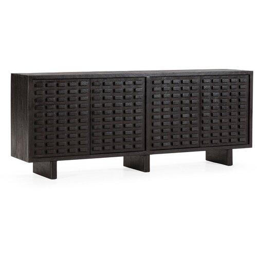 MOME Crna komoda od masivnog manga 200x80x40 cm Inaya &ndash; Cijene