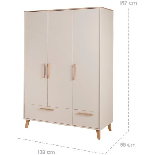 Roba Krem/u prirodnoj boji dječja gardeu dekoru hrasta 138x200x55 cm Jil &amp;ndash; Slike