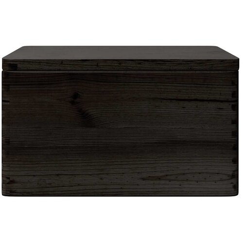  Drvena kutija poklopcem ručkama crna 40x30x23 cm puno drvo bor Slike