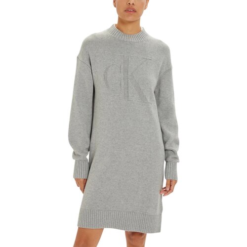Calvin Klein Jeans Kratke obleke CK INTARSIA LOOSE SW J20J224923 Siva Slike