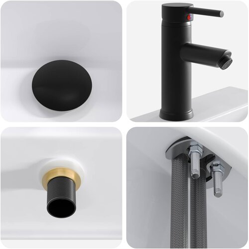  Umivaonik za kupaonicu Mat Crna 39 x 30,5 x 12,5 cm Metal Slike