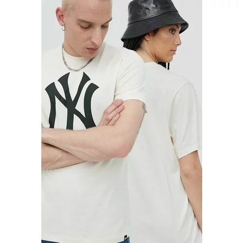 47 Brand Pamučna majica Mlb New York Yankees boja: bež, s tiskom