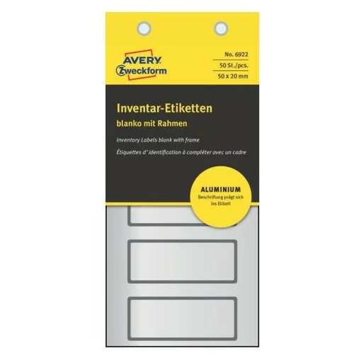 Avery Zweckform Etikete za označevanje inventarja, aluminijske, 50 x 20 mm
