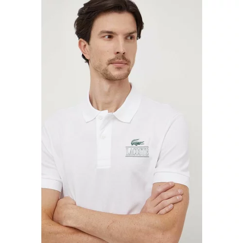 Lacoste Polo majica za muškarce, boja: bijela, s tiskom
