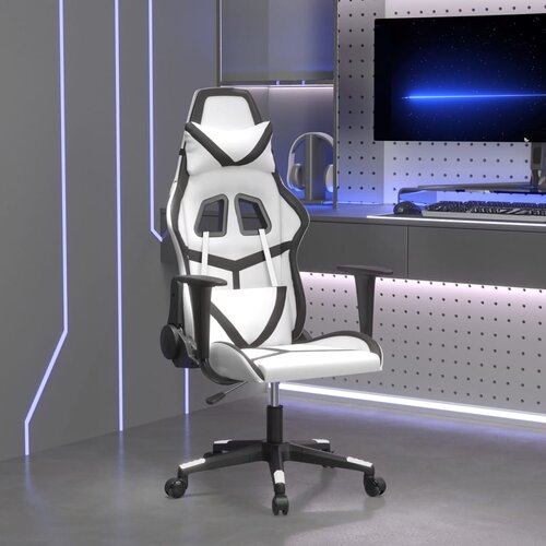  The Living Store Gaming stol bela in črna umetno usnje - Gaming Stol, (21497543) Cene