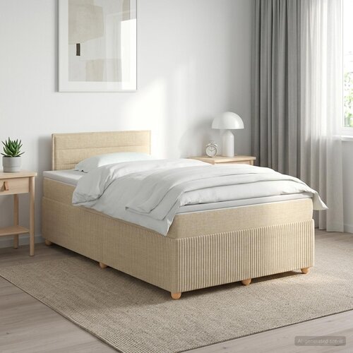  Boxspring krevet s madracem Krem 120 x 190 cm Tkanina Cene