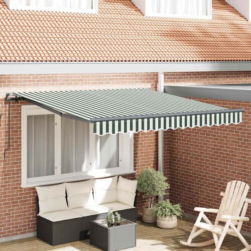  Skrovita tenda Zelena i bijela 350 x 250 cm Poliester i čelik Cijene