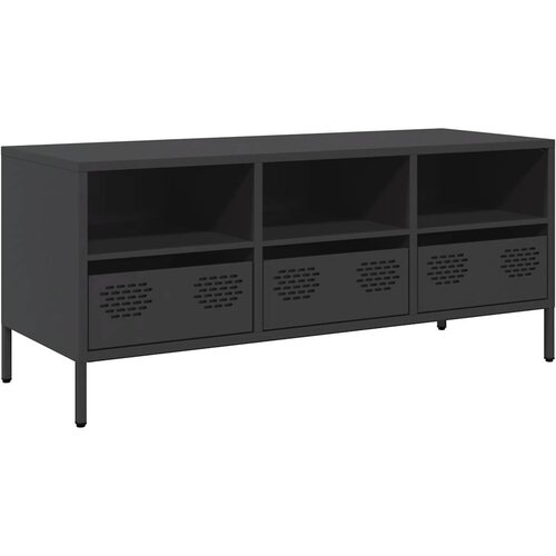 Maison Chic TV omarica - TV enota - Televizijska omarica črna 101,5x39x43,5 cm hladno valjano jeklo, (21701715) Cene
