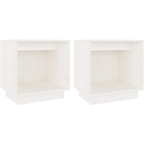 Maison Chic Dvo delni komplet Nočne omarice - Nočne mize bela 40x30x40 cm trdna borovina, (21690091) Cene
