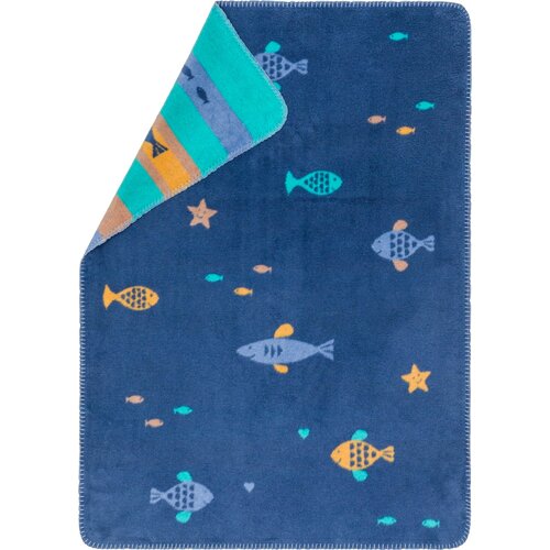 Mila otro&scaron;ka odeja "Ribice" - navy Cene