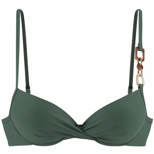 Lascana Bikini gornji dio 'Yves' boja pijeska / smeđa / zelena