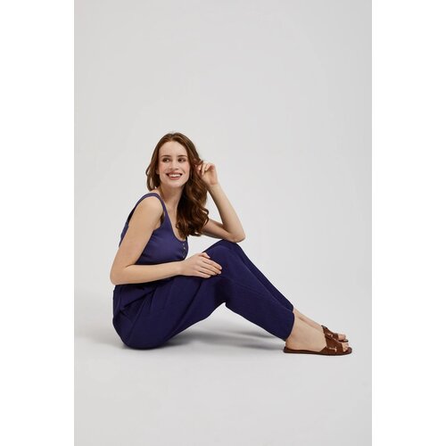 Moodo Women&amp;#039;s wide trousers with ties - purple Slike