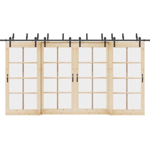  Komplet opreme za drsna vrata 427 cm jeklo črne barve, (22046757) Cene