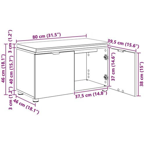  Klupa za hodnik s jastukom s vratima Staro drvo 80 x 38 x 46 cm Slike