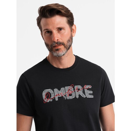 Ombre Men's cotton T-shirt with delicate embroidery - cream Cijene