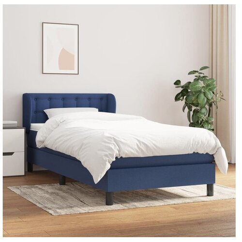  Box spring postelja z vzmetnico modra 100x200 cm blago Cene