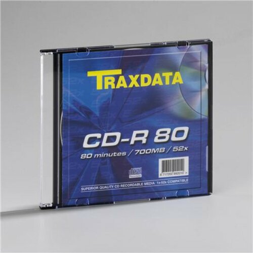 Traxdata med cd disk trx cd-r 52x slim box 1 Slike