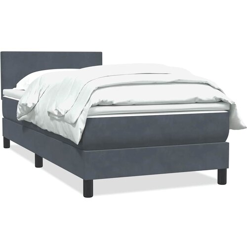 vidaXL Box Spring krevet s madracem tamno sivi 80x210 cm baršun Cene