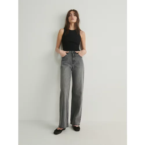 Reserved - Wide leg traperice - light grey