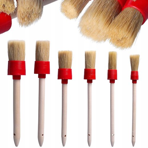 Rosfix Set Okroglih Obročastih Čopičev &amp;ndash; Naravna &amp;Scaron;četina, Ergonomski Ročaji | 6 Kos 20&amp;ndash;45 mm, (5000357418) Slike