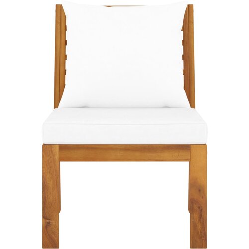 Maison Chic Sekcijski sredinski kavč - Sofa - Kanape s krem blazino trden akacijev les, (21727009) Cene