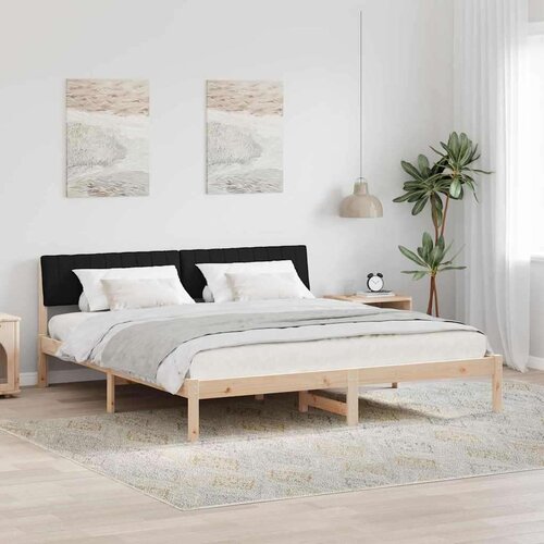 vidaXL Okvir kreveta Smeđa i crna 180 x 200 cm Masivna borovina Cijene