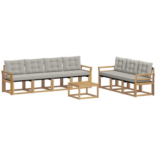 vidaXL Zunanja garnitura za sedenje 8 pcs Bela in svetlo siva, (5000282131) Cene