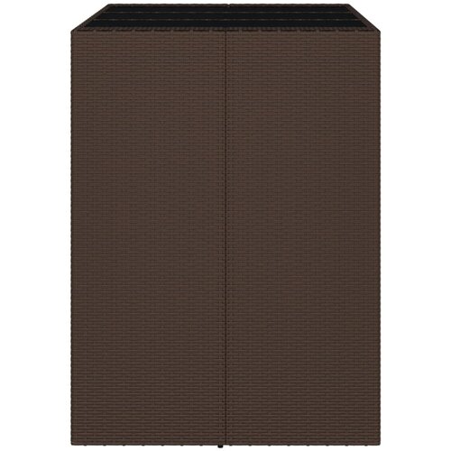  Barski stol sa staklenom pločom smeđi 105x80x110 cm poliratan Slike