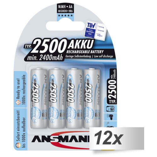 Ansmann 12x4 maxE NiMH bat. 2500 Mignon AA 2400 mAh Slike