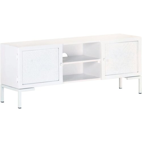 VidaXL TV omarica bela 115x30x46 cm trden mangov les Slike