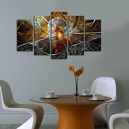 Wallity 5ABSMDF-11 multicolor decorative mdf painting (5 pieces) Cene