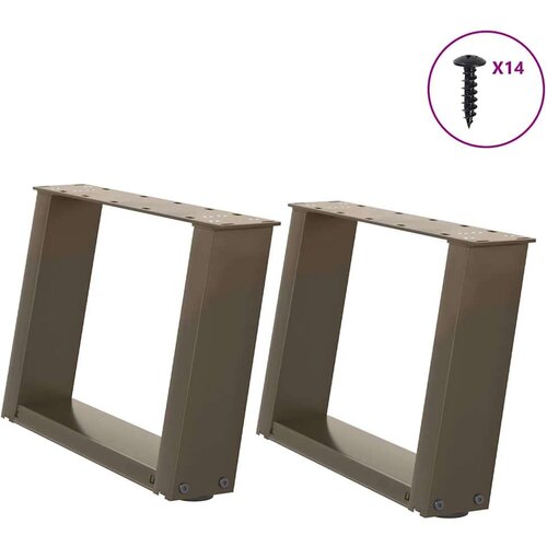  Noge za stolić U-oblika 2 kom Prirodni čelik 50x(30-31) cm Cijene