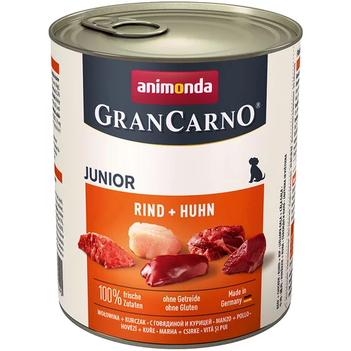 Animonda Varčno pakiranje GranCarno Original Junior 24 x 800 g - Govedina & piščanec