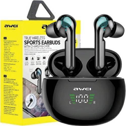 Awei BLUETOOTH 5.0 T15P TWS SLU&amp;Scaron;ALKE ZA TELEFONE ČRNE + PRIKLJUČNA POSTAJA, (21968933) Slike