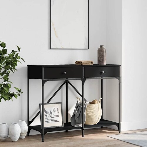  Konzolni stol crni 100 x 39 x 78,5 cm od konstruiranog drva Cijene