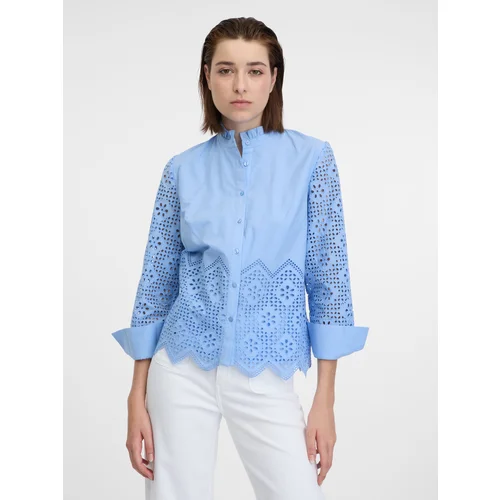 Orsay Light blue lady blouse with decorative details - Women