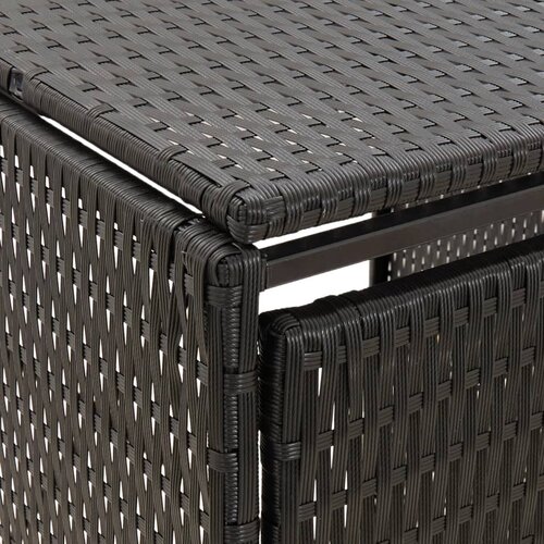 VidaXL Spremi&amp;scaron;te za 3 kante za smeće crno 207 x 80 x 117 cm poliratan Slike