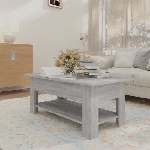  Stolić za kavu boja hrasta 102x55x42 cm konstruirano drvo Siva 102 x 55 x 42 cm Slike
