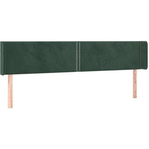  Uzglavlje s u&amp;scaron;ima tamnozeleno 203x16x78/88 cm bar&amp;scaron;unasto Slike