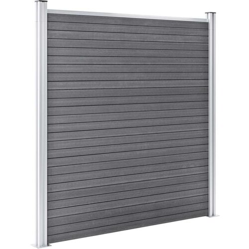 VidaXL set WPC ograda 6 kvadratnih + 1 kosa 1138 x 186 cm sivi Slike