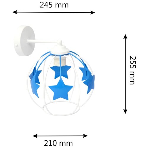  Dečija zidna lampa STARS 1xE27/15W/230V plava/bela Slike