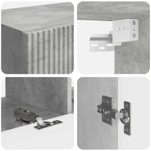  Komplet TV omaric 6 pcs Betonsko siva Konstruiran les - - Siva - 96.31 - 98 x 31 x 29,5 cm - 2025-vidaXL-Uvoz_2 Slike