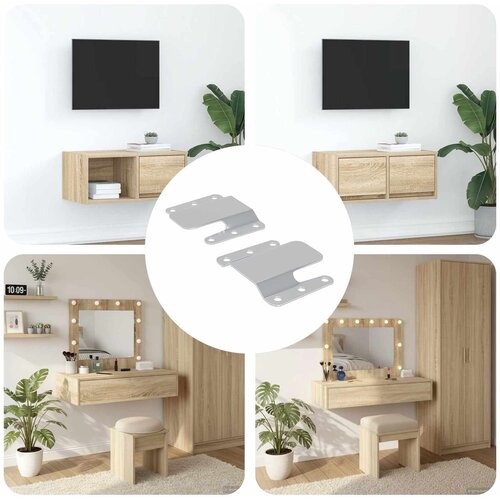  Držač za ravno montiranje 2 pcs Srebrno 75 x 66 x 1,4 mm Čelik Cijene