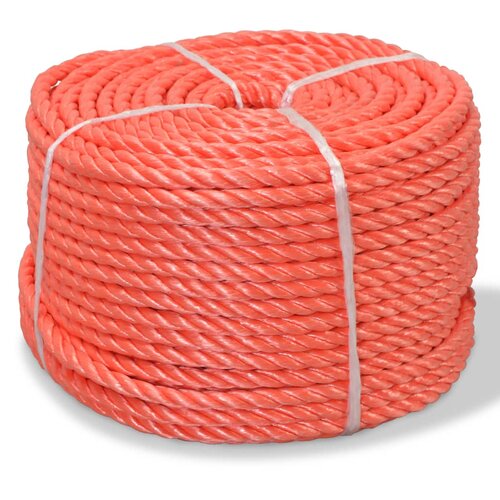 VidaXL Zvita vrv polipropilen 16 mm 100 m oranžna Slike