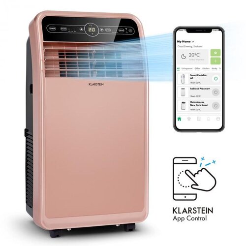 Klarstein Metrobreeze New York Smart 12k, mobilna klimatska naprava, 12000 BTU/3,5 kW, energijski razred A, daljinski upravljalnik, roza-zlata Cene