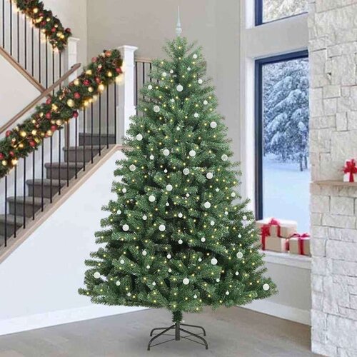 VidaXL Umjetno božićno drvce s nogom Zelena 300 cm PVC i metal Slike