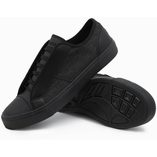 Ombre Men's short sneakers in combined materials - black OM-FOSL Slike